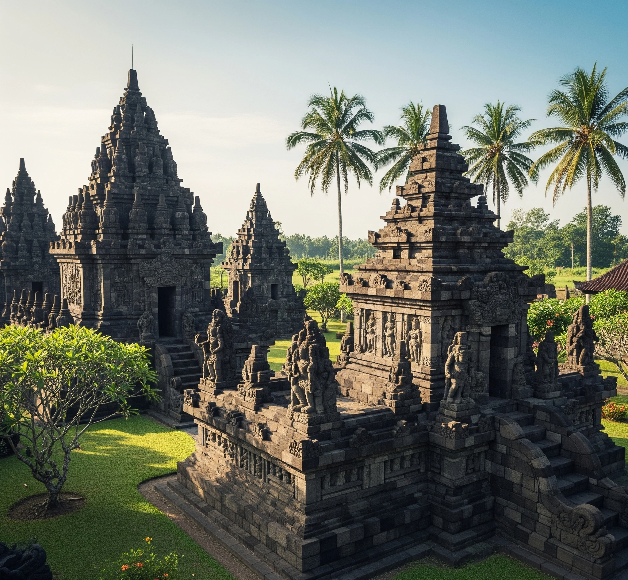 Symbolic image representing the fusion of Hindu and Buddhist architecture at Candi Plaosan.